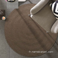 Tapis de salon tressé de couleur brune tapis